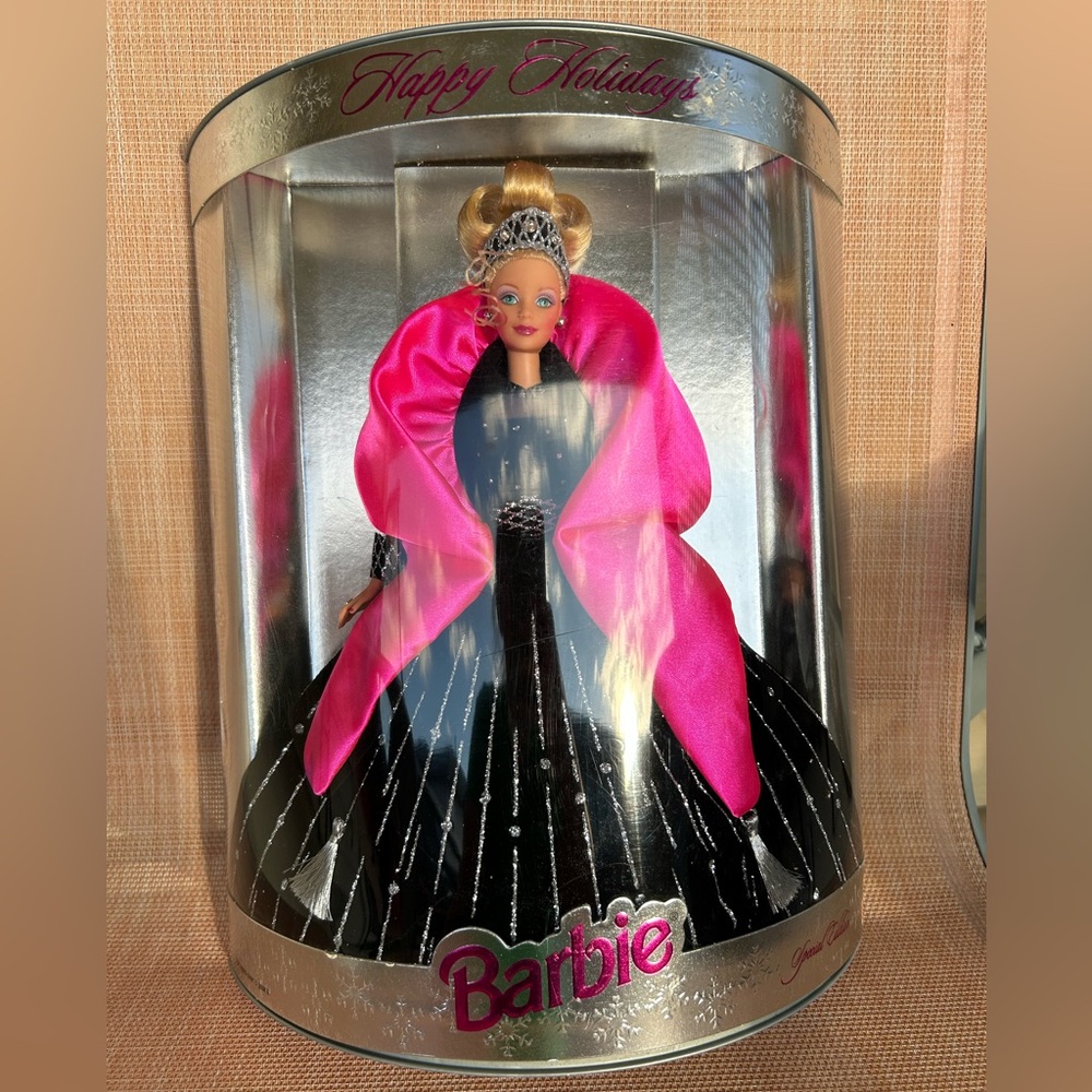 Barbie Happy Holidays Doll - Black and Pink Gown